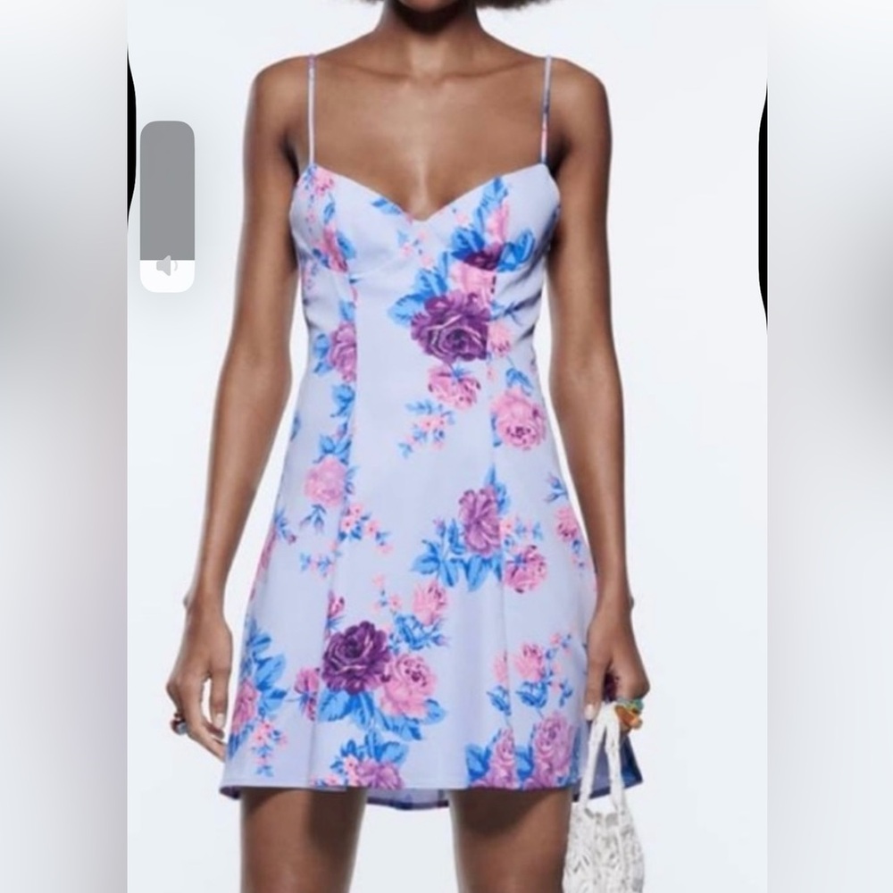 Zara floral print dress- xs perfect condition